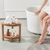 VEVOR Corner Teak Shower Bench, 17" Height 12" Radius, 100% Teak Wood Corner Shower Beach, 300 LBS with Storage Shelf, Shower Stool, Brown - 2 of 4