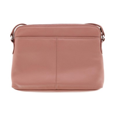Сумки CTM Women's Leather Shoulder Bag Purse with Side Organizer, Mauve — фото 2