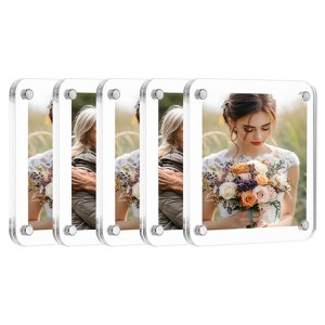 Unique Bargains Double Sided Fujifilm Mini Picture Acrylic Fridge Magnetic Frames 5 Pcs - 1 of 4