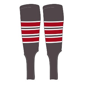 MK Socks Traditional Baseball Stirrups Pattern C-7 Graphite, White, Red (M) - 1 of 2