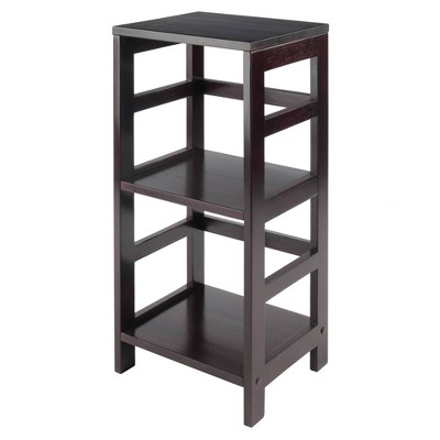 29.21" 2 Tier Leo Shelf Storage or Bookshelf Narrow Espresso Finish - Winsome