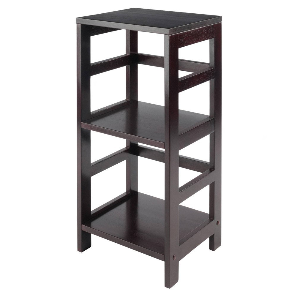 Photos - Wall Shelf 29.21" 2 Tier Leo Shelf Storage or Bookshelf Narrow Espresso Finish - Wins