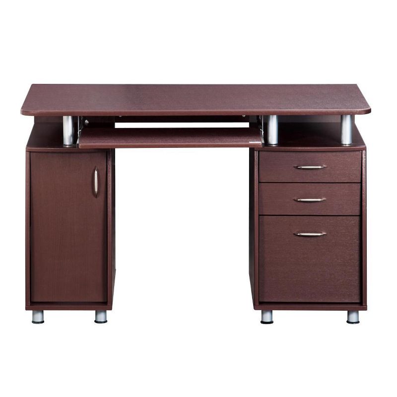 Complete Workstation Computer Desk with Storage Brown - Techni Mobili, 4 of 16
