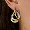 Ross-Simons Italian 2-Tone Sterling Silver Curved Double-Hoop Earrings - 4 of 4