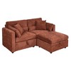 Chenille Upholstered Sectional Sofa, Modern 2-Seat Couch with Right Armrest, Ottoman, Solid Wood & Hardware Feet, Easy Assembly - 2 of 4