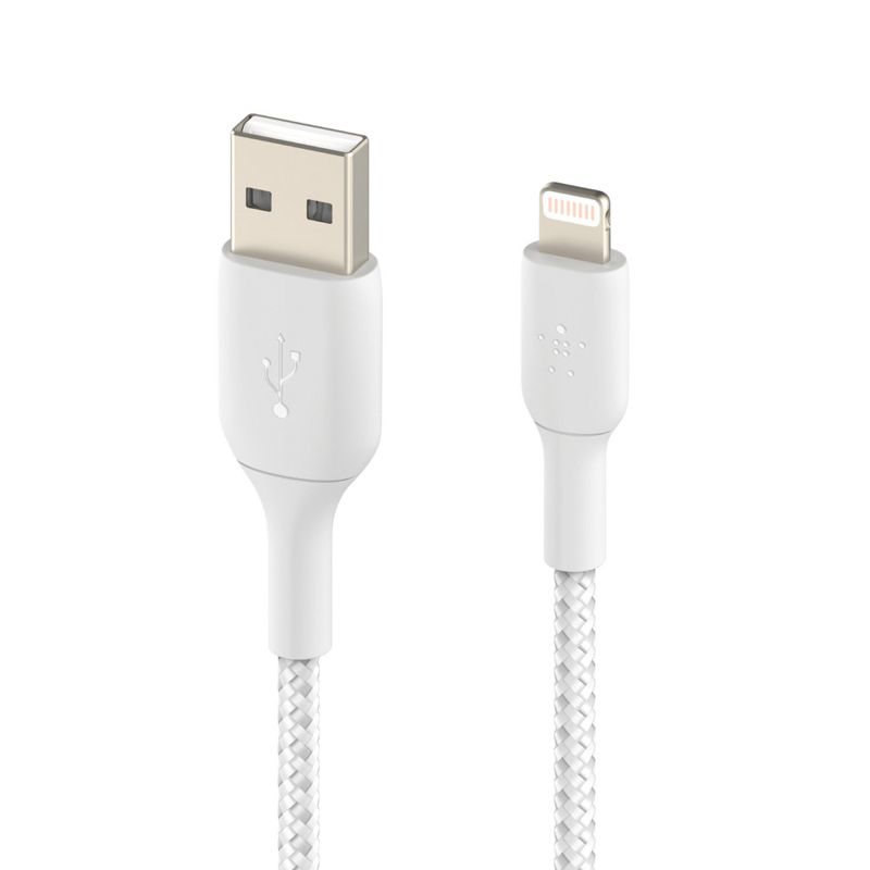 Belkin® BOOST UP CHARGE™ 3.3-Ft. Braided Lightning® to USB-A Cable, White, 3 of 8