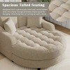 Oversized Chenille Tufted Chaise Lounge Chair with Pillows, 65.5" Modern Deep Seat Sleeper Sofa for Living Room-3irtyhousy - 3 of 4