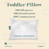 ComfyDown Toddler Goose Down Pillow  800 Fill Power  300TC Cotton Cover  Ages 18M to 6Y (12" X 16")  Made in USA - 3 of 4