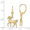 Black Bow Jewelry Polished 3D Horse Lever Back Earrings in 14k Yellow Gold - 4 of 4