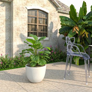 LeisureMod Tapered Round Planter Pot with Drainage Holes for Indoor/Outdoor Use - Dahlia Collection - 1 of 4