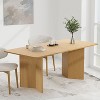 67" Farmhouse Large Rectangle Yellow Dining Table for 4-6 People with V-Shaped Legs for Dining Room and Living Room - 3 of 4