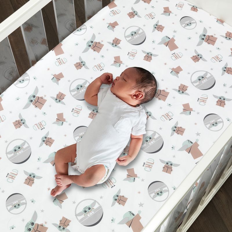 Lambs & Ivy Star Wars The Child Baby Yoda Nursery 3-Piece Baby Crib Bedding Set, 4 of 11