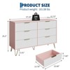 6-Drawer Dresser - 47" Fluted Modern Wooden Chest with Metal Handles, Clothes Organizer & TV Stand for Bedroom, Living Room & Hallway - 2 of 4