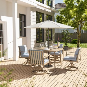 HAPPATIO Patio Outdoor Dining Set, Aluminum Patio Dining Set Includes 1 Outdoor Dining Table with Umbrella Hole and Dining Chairs for Lawn, Porch. - 1 of 4