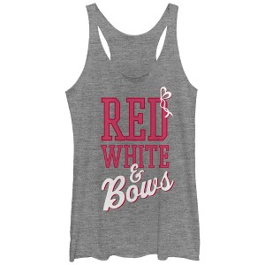 Women's CHIN UP 4th of July and Bows Racerback Tank Top - 1 of 3