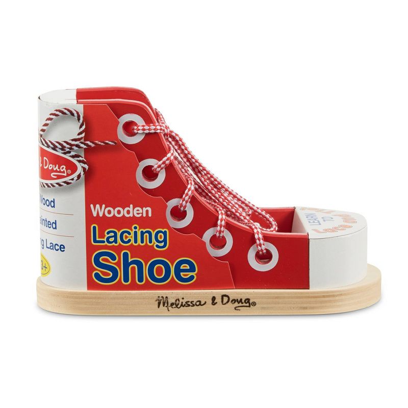 Melissa &#38; Doug Deluxe Wood Lacing Sneaker - Learn to Tie a Shoe Educational Toy, 4 of 11