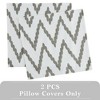 2 Pieces Embroidered Decorative Throw Pillow Covers with Chevron Design - 4 of 4