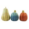 Transpac 9.0 Inch Colorful Speckled Pumpkins Halloween Figurine Set , Halloween Decor Fall Harvest (3PC) - 2 of 3