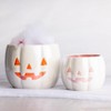 Transpac Dolomite 10.25 in. White Halloween Iridescent Nesting Pumpkin Snack Bowls Set of 2 - 4 of 4