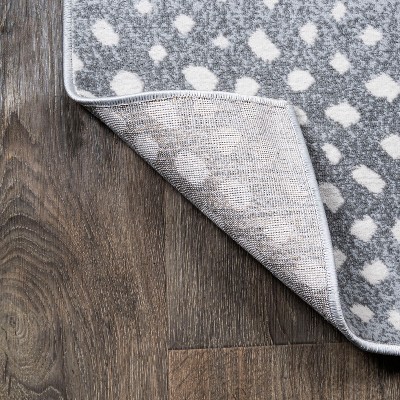Modern Abstract Antelope 4' x 6' Light Gray Synthetic Area Rug