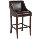 Flash Furniture Carmel Series 30" High Transitional Walnut Barstool with Accent Nail Trim