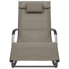 vidaXL Sun Lounger Black and Grey Textilene, Powder-Coated Steel Standard - Taupe and Gray Set of 2 - 3 of 4