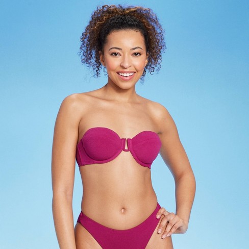 Women's Balconette Underwire Crepe Bikini Top - Shade & Shore™ Purple 38dd  : Target