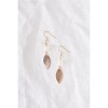 Slickblue Women's Drop Earrings, Feather Shape Design, Gold with Pearl Accent, Dangle Style, 1.3" Length - 3 of 4