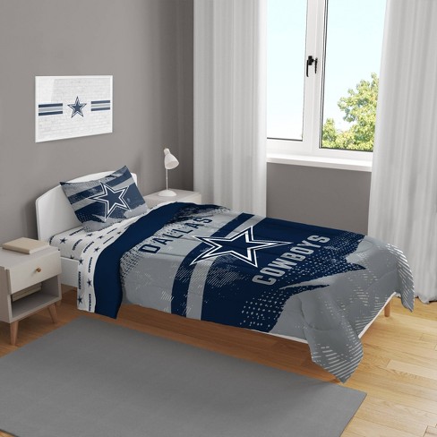 Nfl Dallas Cowboys Slanted Stripe Twin Bed In A Bag Set - 4pc : Target