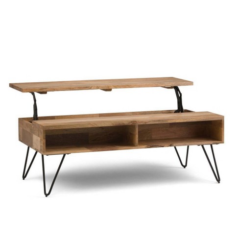 48 Moreno Solid Mango Wood Lift Top Coffee Table Natural - Wyndenhall :  Target