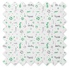 Bacati - Soccerball Green/Gray Muslin 4 pc set of Bibs & Burp Cloths Set - 4 of 4