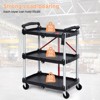 3 Tier Folding Rolling Utility Cart, Portable Collapsible Service Cart, 165 Lbs, Foldable Tool Cart - 4 of 4