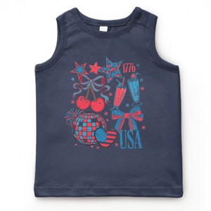 The Juniper Shop Patriotic Disco Collage Youth Tank Top - 1 of 4