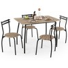Costway 5PCS Dining Table Set 4 Chairs Wood & Metal Frame Space-saving Kitchen Furniture - 4 of 4