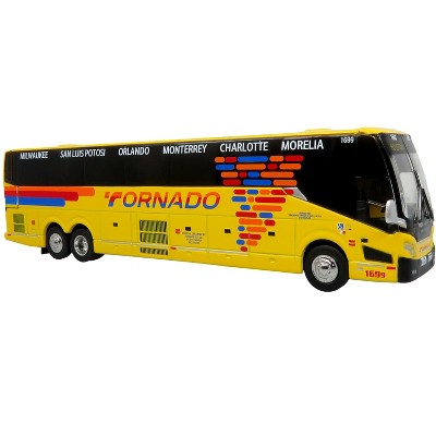 Prevost H3-45 Coach Bus "Tornado Bus Company" Yellow with Graphics Limited Ed 1/87 (HO) Scale Diecast Model by Iconic Replicas
