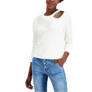 I.N.C International Concepts Womens Bejewelled Sweatshirt, White, Large - 1 of 1