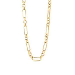 Paperclip & Circle Chain Necklace — 18K Gold-Filled, 16” Length - 1 of 1