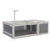 DOMETOUR Tortoise House Wooden Turtle Habitat with Removable Top and Tray for Indoors and Outdoors Gray - 2 of 4