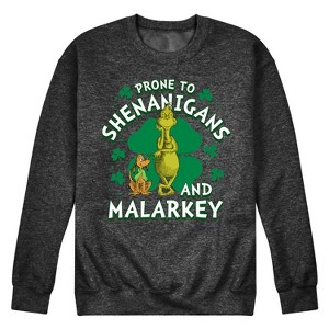 Men's - The Grinch - St. Patrick's Day Prone To Shenanigans Graphic Fleece Sweatshirt - 1 of 4