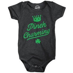 Pinch Charming Baby Bodysuit Funny St. Paddys Day Parade Pinching Joke Jumper For Infants - Crazy Dog Baby Bodysuit - 1 of 4