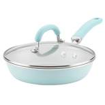 Rachael Ray Create Delicious 9.5" Aluminum Nonstick Deep Skillet with Lid Light Blue