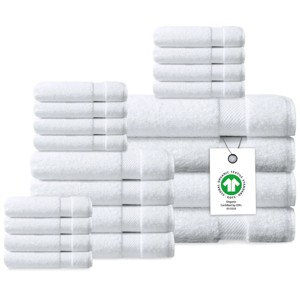 Delara Organic Cotton Luxuriously Plush Bath Towel Set, GOTS & Oeko-TEX Certified, Soft, Quick Dry & Ultra-Absorbent - 1 of 4