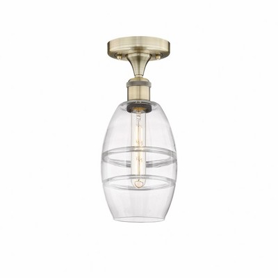 Vaz - 1 Light Semi-Flush Mount In Industrial Style-8.25 Inches Tall and 5.88 Inches Wide