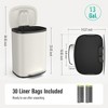 Dolonm 13 Gallon Stainless Steel Kitchen Trash Can with Foot Pedal & Soft-Close Lid, Includes 30 Bags – Sleek White Design - 2 of 4