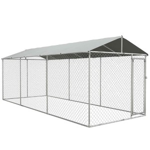 Resenkos Dog House, Pet House,Dog Cave,Outdoor Dog Kennel with Waterproof UV Resistant Roof, Silver - 1 of 4