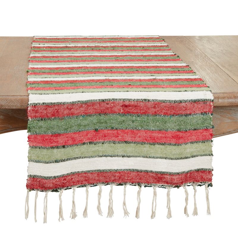Saro Lifestyle Wide Striped Table Runner, 1 of 4