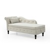 60" Velvet Storage Chaise Lounge - Multifunctional 2-in-1 Tufted Bench with Solid Wood Legs, Nailhead Trim & Included Pillow, 300lb Capacity - 3 of 4