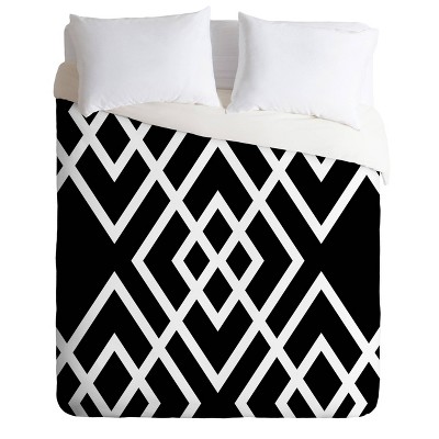 Queen/Full Three Of The Possessed Inbetween Duvet Set Black/White - Deny Designs