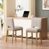 Fabric Barstools Set of 2,Wooden Upholstered Counter Bar Stools with L-Shaped Backs stools,Kitchen Island,Breakfast Bar Stools-Cuddlewood - 3 of 4