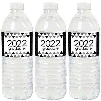 Big Dot of Happiness Black and White Grad - Best is Yet to Come - 2022 Black and White Graduation Party Water Bottle Sticker Labels - Set of 20